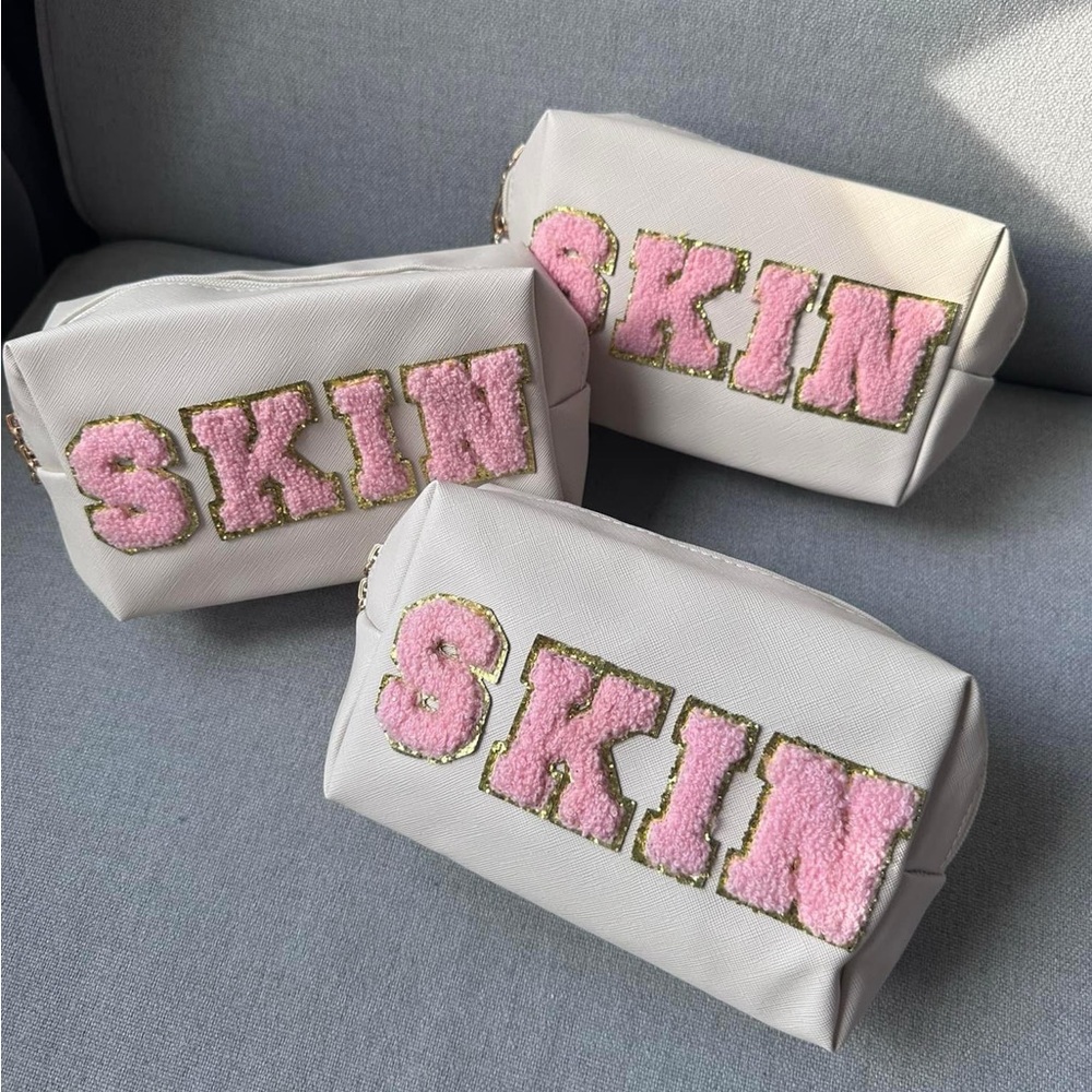 Skincare Product Zip Canvas Bag 🩷